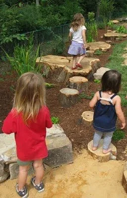 Image result for kids playing on dead tree stumps